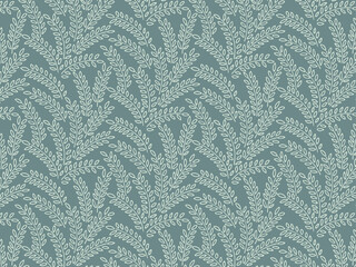 Seamless pastel pattern of tree branches with leaves, plant. Decorative Elements for Decoration. Hand drawing doodles of vector botanical elements. 