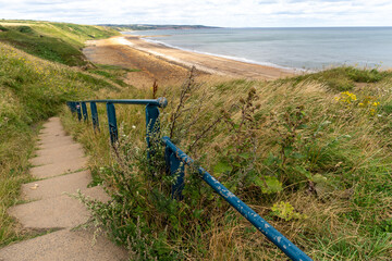 Blackhall Rocks beach in County Durham, UK on the East Durham Coastline of the North Sea.