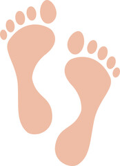 Pair of human footprints symbolizing steps or journey.