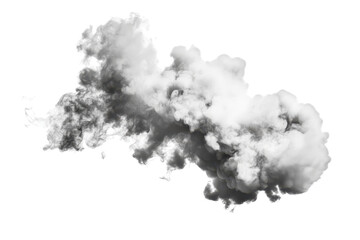 Realistic cloud of white smoke isolated on transparent background, perfect for graphics and design projects requiring smoke effect