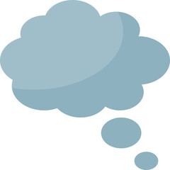 A simple blue thought bubble, symbolizing ideas, reflection, or daydreaming.