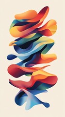 Obraz premium Abstract colorful fluid shapes on light background, artistic design. modern art concept