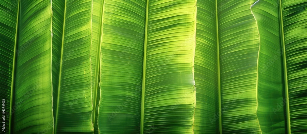 Poster texture of a banana leaf with copy space image.