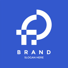 Logo design of F & P letter in vector format file