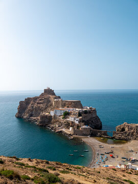 Spanish Military base of Pe&ntilde;&oacute;n de V&eacute;lez de la Gomera on the coast of Morocco - Portrait shot