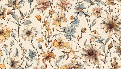 Gorgeous Flowers on a cream coloured background