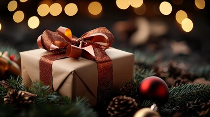 A beautifully decorated Christmas tree surrounded by gifts and presents