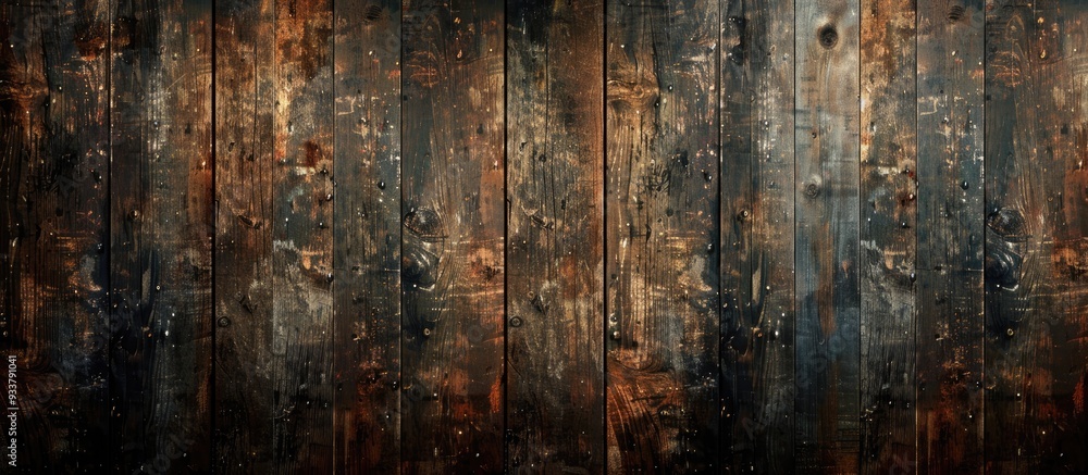 Poster old, grungy dark wood texture with abstract patterns creates a captivating background, providing amp