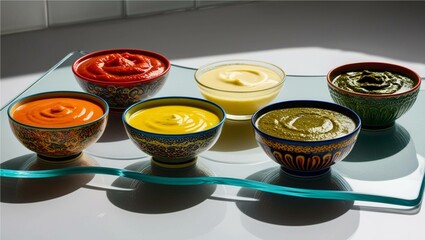 Assorted Sauces in Bowls: A Culinary Collection