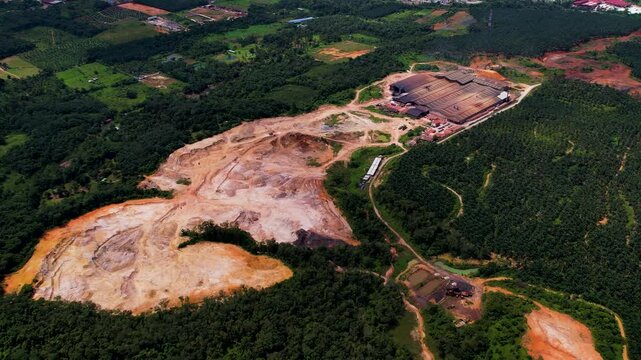 Aerial - Malaysia's Palm Oil Factory (Kilang Kelapa Sawit)