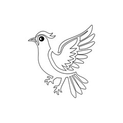 flying bird coloring page design