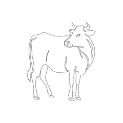 coloring page cow vector illustration