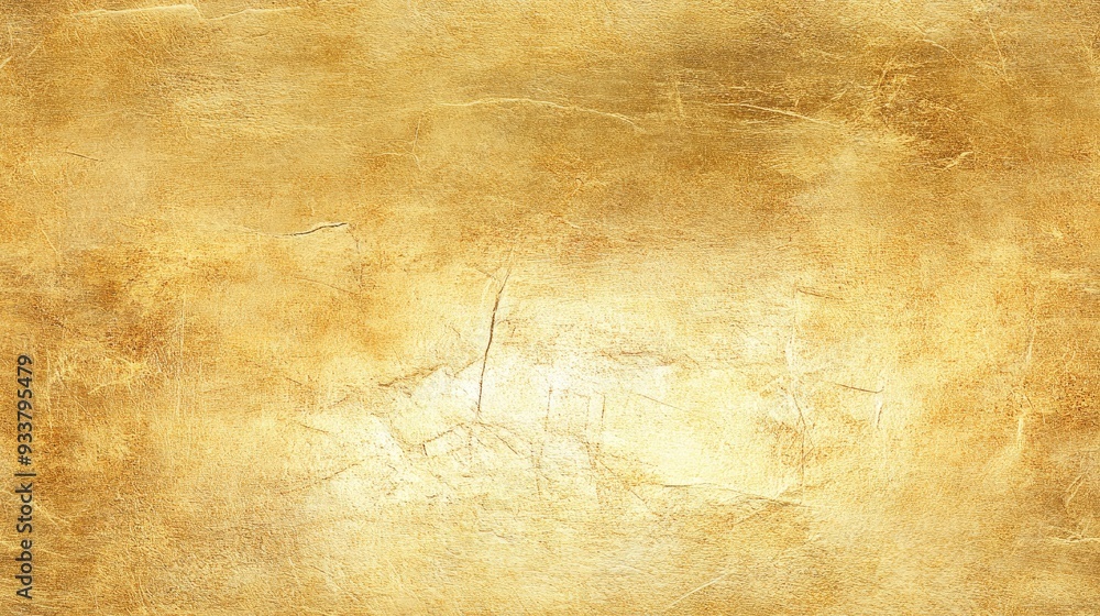Poster a textured gold surface with a shiny foil effect, featuring a collection of crumpled shapes that cre