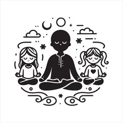 Yoga meditation vector icon