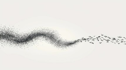 Obraz premium Flock of Birds Flying in Formation.