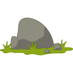 Stone Grass Illustration
