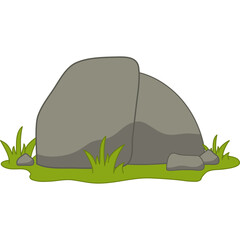 Stone Grass Illustration

