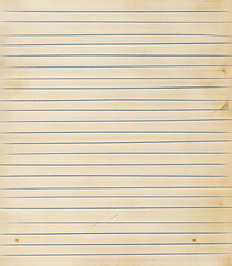 Obraz premium The lined notebook page features a vintage appearance with slightly yellowed edges and signs of wear.