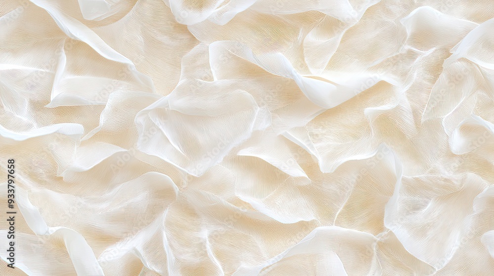 Poster a textured gold surface with a shiny foil effect, featuring a collection of crumpled shapes that cre