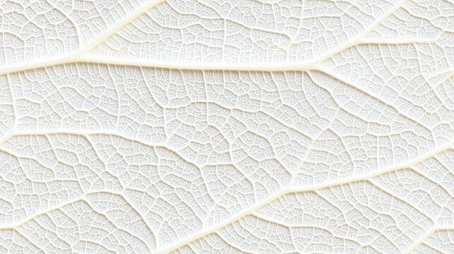Close-up view reveals delicate white leaves with transparent veins layered gracefully on a soft beige background, emphasizing their fine textures SEAMLESS PATTERN