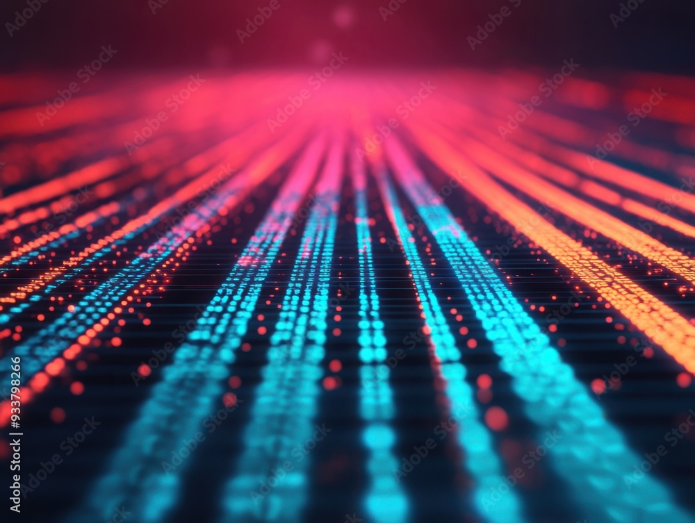 Aufkleber big data analysis, digital streams of data points, 3d illustration