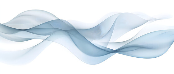 Fototapeta premium A flat vector illustration of a flowing ribbon in the wind, smooth wavy lines, soft blue fabric with subtle shading, abstract wind lines curving around the ribbon. White background