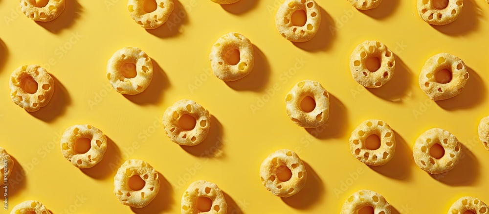 Poster square cereal pattern against a plain background with copy space image.