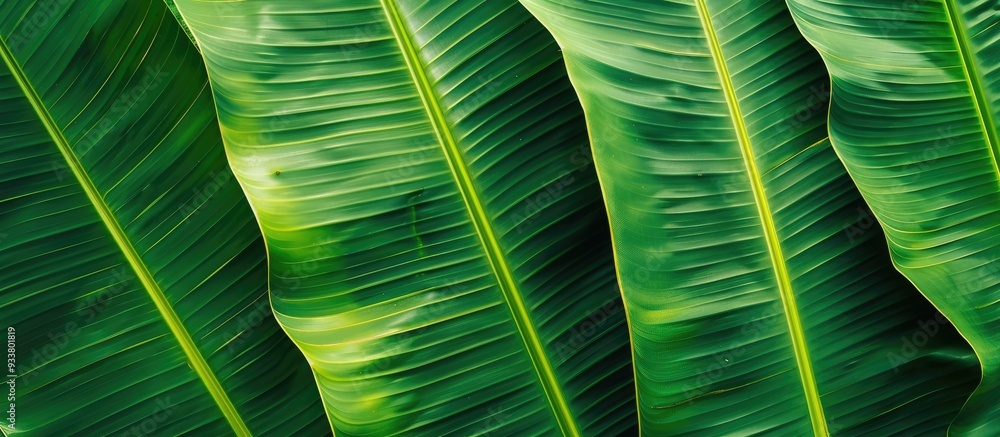 Aufkleber texture of a banana leaf with copy space image.