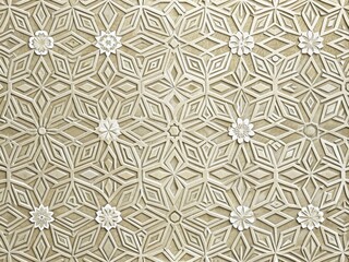 Textured, high-contrast, abstract embossed paper background featuring intricate, geometric patterns and shapes in shades of white, gray, and beige, evoking a sense of sophistication.