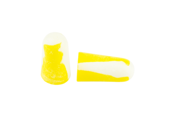 Anti-noise earplugs isolated on background