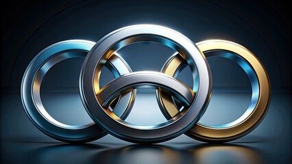 Three interconnected circles icon in a modern, sleek design, symbolizing unity, wholeness, and infinity, suitable for technology, business, or educational contexts.