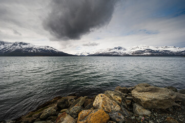 nature sceneries along the road from Alta to Tromsoe, Norway