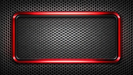 Abstract metallic black red frame on carbon kevlar texture background, perfect for tech sports innovation , abstract