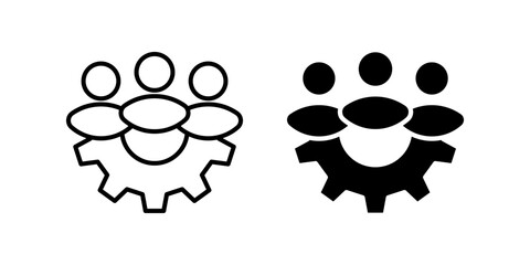 Teamwork icon set. Management Symbol.  Teamwork management sign. for mobile concept and web design. vector illustration on white background