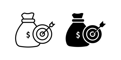 Target Business icon set. Finance sign. for mobile concept and web design. vector illustration on white background