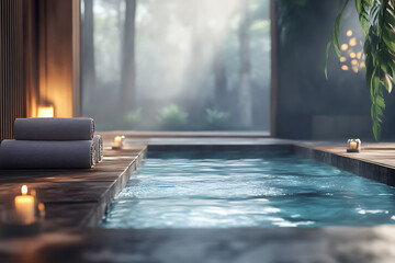 Obraz premium A luxurious spa environment that highlights relaxation with rich textures and opulent materials