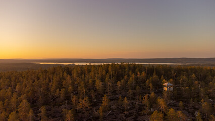 Fototapeta premium Midnight sun in Lapland