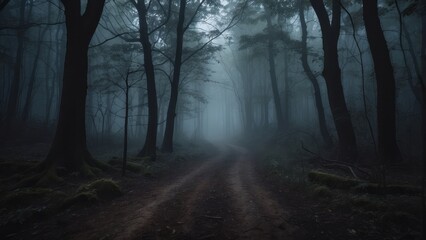 Obraz premium A Foggy Forest Path