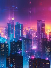 Fototapeta premium Dynamic Geometric Shapes in a Vertical Layout for Posters