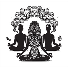 Yoga meditation vector icon