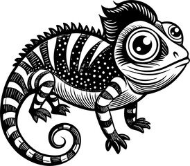 chameleon icon silhouette, chameleon lineart vector,Chameleon Logo Vector Design