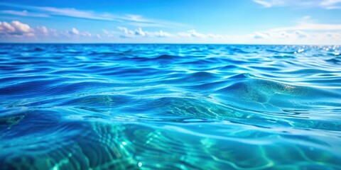 Close-up shot of a beautiful blue summer water texture background with gentle waves, water, waves, blue, summer, texture, background