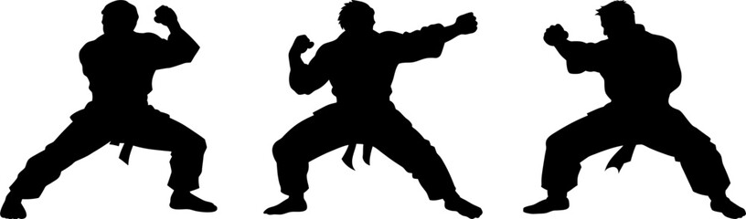 silhouettes of karate fighting,vector illustration karate © LetsGoVector