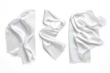 Blank white twill silk scarf mockup