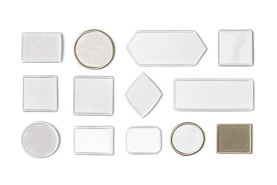 Blank white embroidered patch mockup