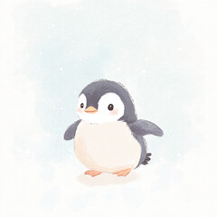 Cute Penguin Illustration.
