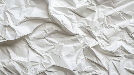 Obraz premium A high-resolution white crumpled paper texture, meticulously detailed with wrinkles and folds, ideal for use as a creative background or digital canvas.