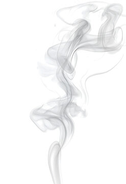 Realistic white smoke texture on Transparent background