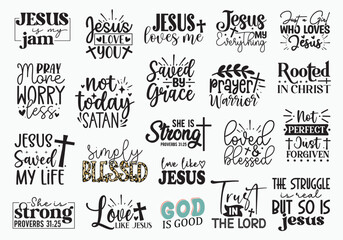 Fototapeta premium Christian T-shirt Design Set, Christian T-shirt Design, Christian SVG Design, Boho Christian SVG, Bible Verse SVG, Scripture SVG, God Jesus SVG, Psalm SVG, Love Faith SVG, Christian t-shirt Design