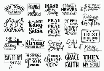Obraz premium Christian T-shirt Design Set, Christian T-shirt Design, Christian SVG Design, Boho Christian SVG, Bible Verse SVG, Scripture SVG, God Jesus SVG, Psalm SVG, Love Faith SVG, Christian t-shirt Design